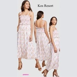 Kos Resort Smocked Floral Maxi Dress | Cottagecore Summer Dress | Size S